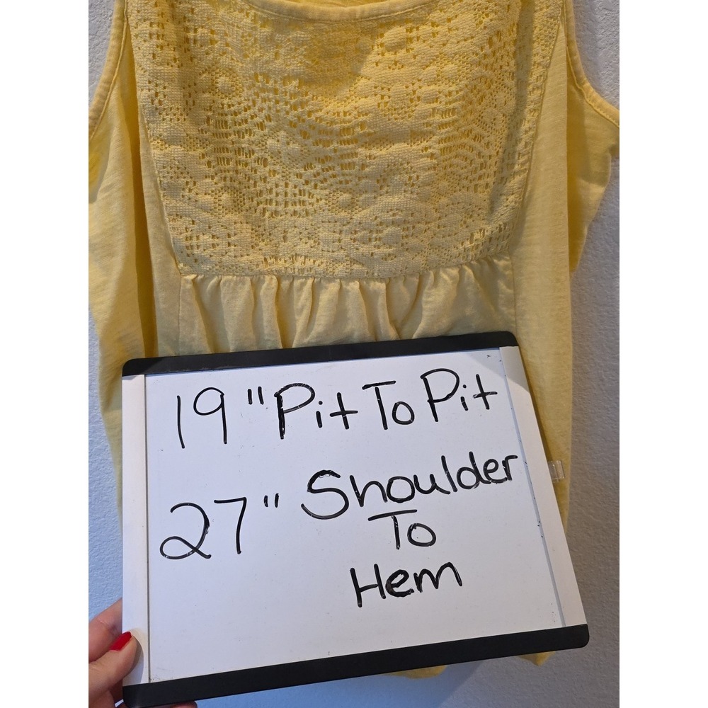 Natural Reflections Cotton Modal Tank Butter Yellow Lace Detail Sz M Supersoft - Picture 5 of 6